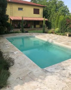 Trawertyn 3cm Kamień Brzegowy narożnik Classic Mix 40,6x61 | Obrzeża do basenu Bullnose