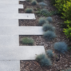 Płytka granitowa szara płomieniowana G602 Bianco Sardo 50x50x5 cm