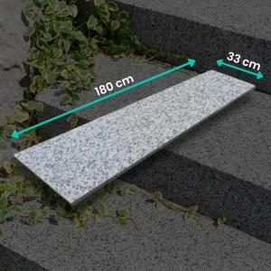 Parapet Stopnica granitowa szara polerowana Bianco Sardo G602 180x33x2 cm .webp