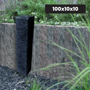 Palisada łupana  Obrzeże Wapienne Kadappa Black Limestone 100x10x10 cm 1 .webp