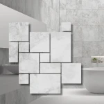 Marmurinė plytelė 12 mm Carrara Royal Satin Matte Modular 1 komplektas = 0,742 m2 | Romėnų rinkinys