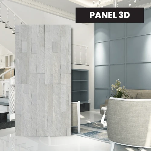 Fornir Samoprzylepny Panel 3D White Quartz Marble 15x60x0,2 cm