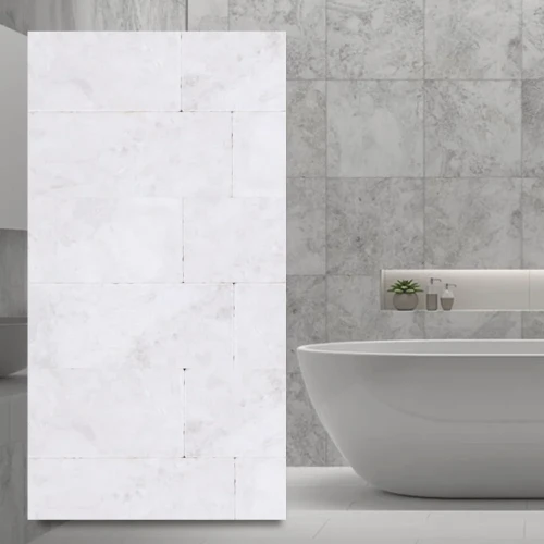 Płytka marmurowa Bębnowana Royal White 10x30,5x1 cm