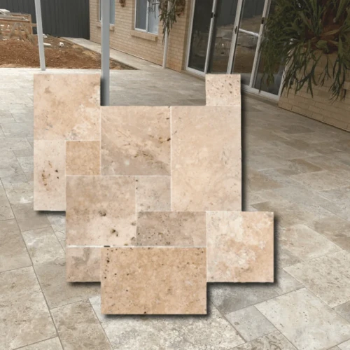 Trawertyn Blend Mix Bębnowany French Pattern 12mm 1kpl= 0,742m2 | Komplet Rzymski