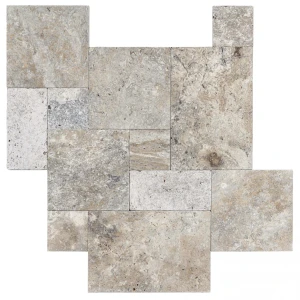 Trawertyn Silver Latte Bębnowany French Pattern 12mm 1kpl= 0,742m2 | Komplet Rzymski