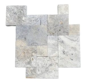 Trawertyn Silver Premium Bębnowany French Pattern 12mm 1kpl= 0,742m2 | Komplet Rzymski