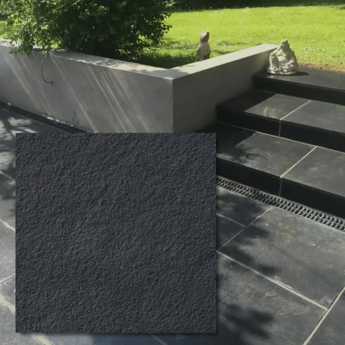 Płytka Kadappa Black Limestone Naturalna Bębnowana 40x40x3 cm