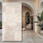 Super lengvas travertinas, šlifuotas, 61x40,6x1,2 cm