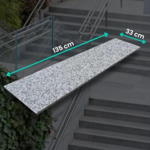 Parapet Stopnica granitowa szara płomieniowana G602 135x33x2 PRZEDSPRZEDAŻ!