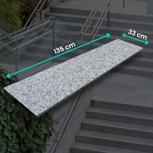 Parapet Stopnica granitowa szara płomieniowana G602 135x33x2 PRZEDSPRZEDAŻ!