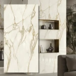 Didelio formato keraminė Calacatta Gold Silk 324x162x1,2 cm