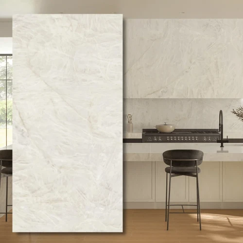 Spiek kwarcowy Crystal White Polerowany 320x160x0,6 cm