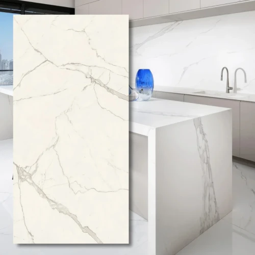 Spiek Kwarcowy 12mm Calacatta Extra Poler 162x324 cm