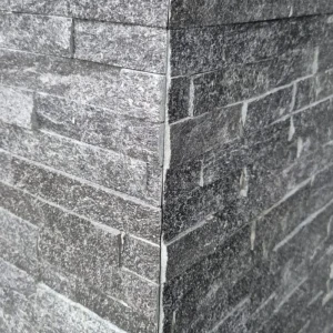 Kamień elewacyjny-dekoracyjny kwarcytowy czarny Stackstone Black 10x36 cm 6
