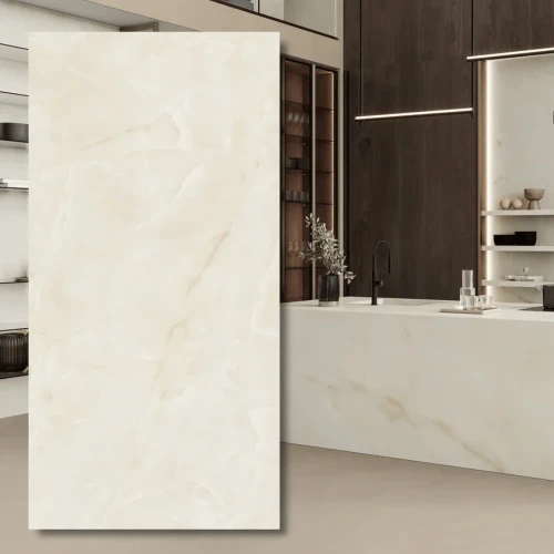 Spiek kwarcowy Onyx White Polerowany 324x162x1,2 cm