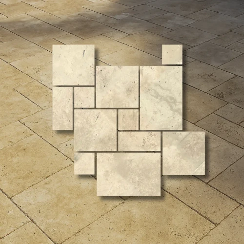 Trawertyn Light Old Tumbled 12mm 1kpl= 0,742m2 | Komplet Rzymski
