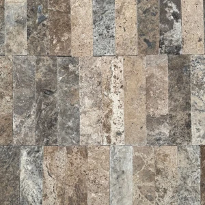 Kamień dekoracyjny trawertyn Ash bębnowany 7,5x30,5x1 cm