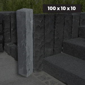Ogrodowa Palisada Granitowa Łupana G690 Bazalt Black 100x10x10 cm
