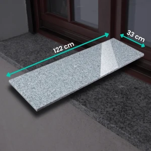 Parapet granitowy szary polerowany G603 New 122x33x2 cm