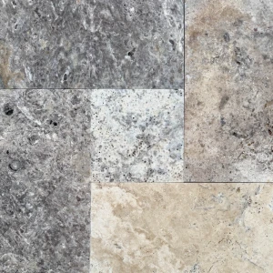 Trawertyn Silver Latte Bębnowany French Pattern 12mm 1kpl= 0,742m2 | Komplet Rzymski