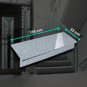Zestaw Stopnica - Stopień + Podstopień Granitowy G602 135x33x2 / 135x15x2 Polerowany