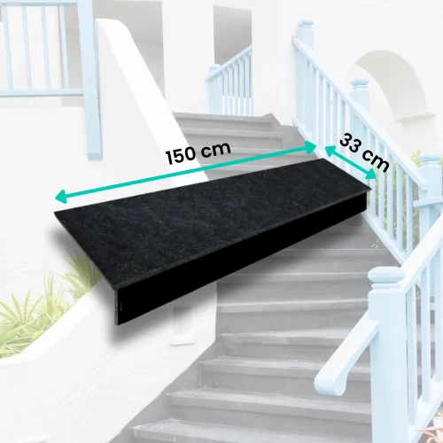 Zestaw Stopnica - Stopień + Podstopień Bazaltowy G690 Bazalt Black 150x33x2 / 150x15x2
