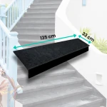 Pakopų komplektas - laiptelis + riser bazaltas G690 Bazalt Black 135x33x2 / 135x15x2