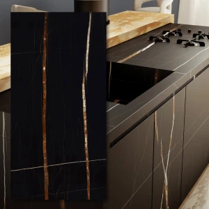 Spiek kwarcowy 12mm The Top Marazzi Sahara Noir Matt 162x324 cm