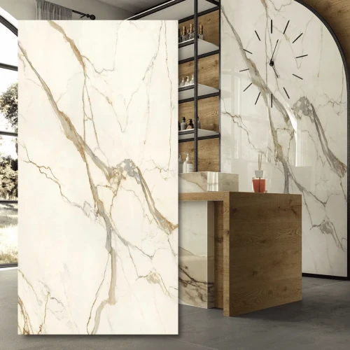 Spiek kwarcowy Atlas Plan Calacatta Imperiale 324x159x2 cm