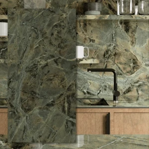Spiek kwarcowy Grande Marazzi Verde Borgogna Lux 320x160x0,6 cm