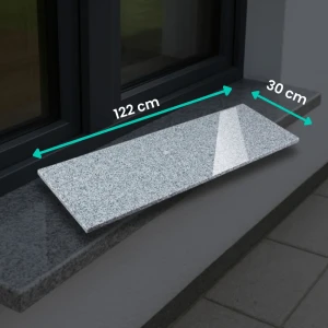 Parapet granitowy szary polerowany G603 122x30x2 cm