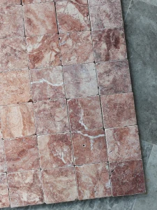 Trawertyn dekoracyjny Pink Old Tumbled 10×10×1 cm