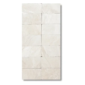 Płytka marmurowa Queen Beige | Coffee White Brick bębnowana 7,5x15x1 cm