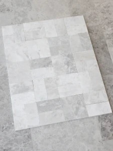 Płytka marmurowa Bębnowana Royal White 7,5x15x1 cm