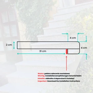Zestaw Stopnica - Stopień + Podstopień Granitowy G664 New 100x35x2 / 100x15x2 Bullnose