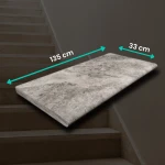 Stone Step Travertine Ash Argent Mix Polished Bullnose 135x33x2 cm