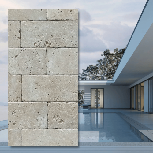 Kamień Dekoracyjny Elewacyjny Trawertyn Ivory Classic Mix 10x30 cm