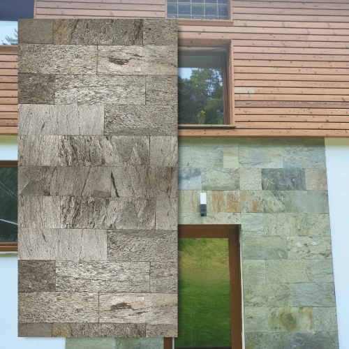 Kamień elewacyjny-dekoracyjny kwarcytowy Silver Shine 7x50 cm