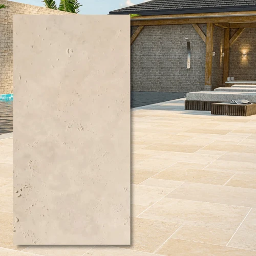 Trawertyn Light Premium Bębnowany 40,6x61x1,2 cm PRZEDSPRZEDAŻ!