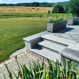 Schodek Granitowy Płomieniowany G603 150x35x2+2 stopnica Bullnose