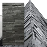 Dekoratyvinė fasadinė akmens plokštė, juodas skalūnas 10x36 Black Slate Stackstone