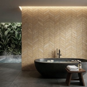 Travertinas Light Vartytas Chevron 7,5x30,5x1 cm