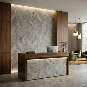 Travertinas Silver Vartytas Chevron 7,5x30,5 10 mm