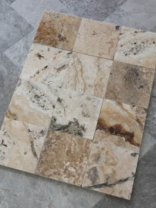 Trawertyn Philadelphia Niewypełniony Szlif Bębnowany 20,3x20,3x1,2 cm