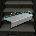 Granitas G664 Bullnose Laiptų komplektas (Pakopa + Stovas) 150x35x2 / 150x15x2 cm