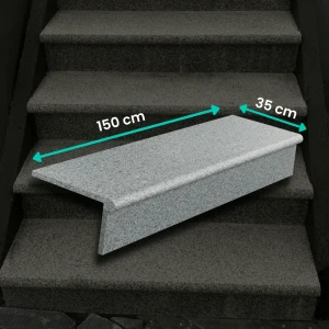 Zestaw Stopnica - Stopień + Podstopień Granitowy G664 150x35x2 / 150x15x2 Bullnose