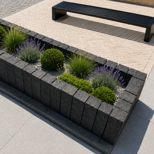 Garden Palisade Split G690 Basalt Black 100x10x10 cm