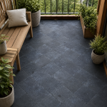 Plytelė Kadappa Black Limestone Pusiau poliruota Smulkinta 20x20x1,5 cm