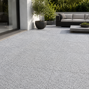 Pilka liepsnojančio granito plytelė Bianco Sardo G602 60x60x2 cm
