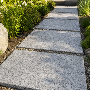 Liepsnos pilkos granitinės plytelės G602 Bianco Sardo 40x60x2 cm